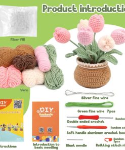 Alternative view of kgxulr Crochet Kit. Tulip Crochet Kit for Beginners. Knitting Kit | Beginner Crochet Kit. Crochet Flower Kit with Step-By-Step Video Tutorials. Beginner Crochet Kit for Adults