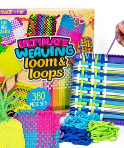Made By Me Ultimate Weaving Loom. Includes 378 Craft Loops & 1 Weaving Loom with Tool. Makes 25 Projects. 9 Rainbow Colors of Weaving Loops. Hook & Loop Potholder Kit. DIY Weaving Kit