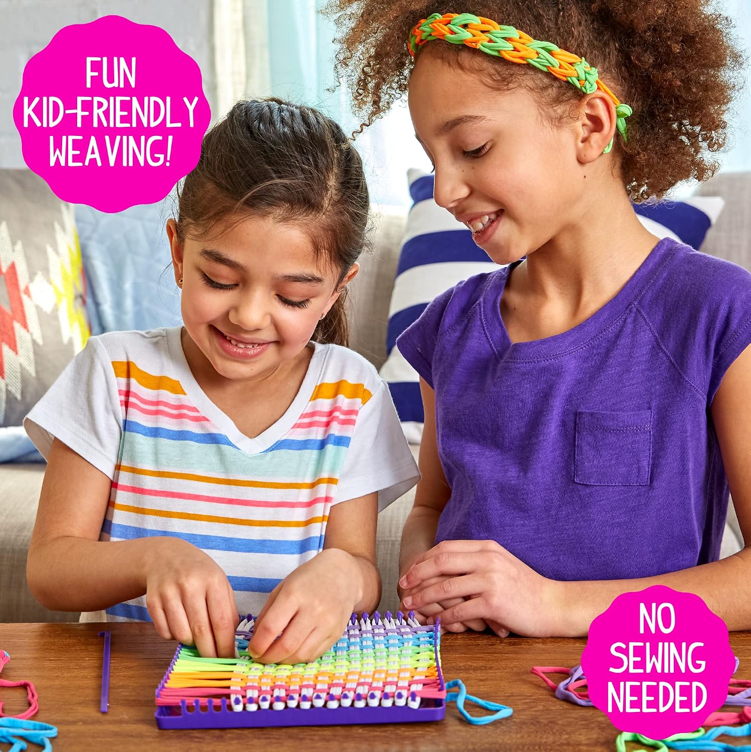 Made By Me Ultimate Weaving Loom. Includes 378 Craft Loops & 1 Weaving Loom with Tool. Makes 25 Projects. 9 Rainbow Colors of Weaving Loops. Hook & Loop Potholder Kit. DIY Weaving Kit - Image 3