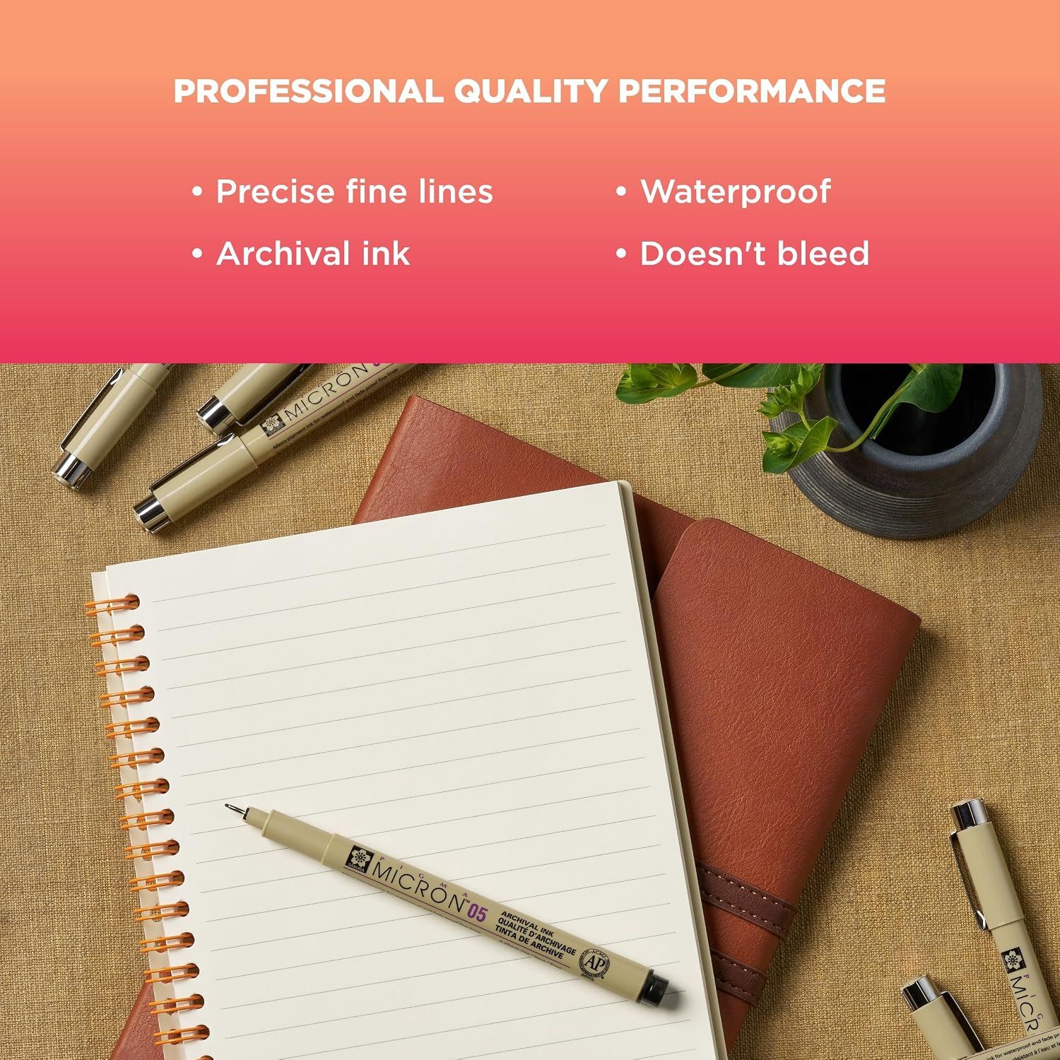 SAKURA Pigma Micron Fineliner Pens - Archival Black Ink Pens - Pens for Writing. Drawing. or Journaling - Assorted Point Sizes - 6 Pack - Image 4